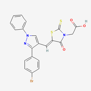 [(5Z)-5-{[3-(4-bromophenyl)-1-phenyl-1H-pyrazol-4-yl]methylidene}-4-oxo-2-thioxo-1,3-thiazolidin-3-yl]acetic acid