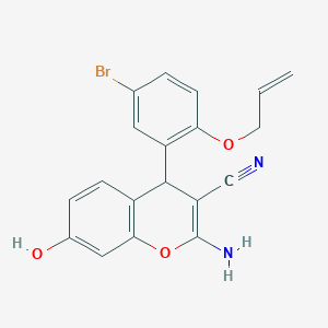 2-amino-4-[5-bromo-2-(prop-2-en-1-yloxy)phenyl]-7-hydroxy-4H-chromene-3-carbonitrile