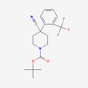 molecular formula C18H21F3N2O2 B1502796 1-Boc-4-cyano-4-(2-trifluoromethylphenyl)-piperidine CAS No. 634465-94-4