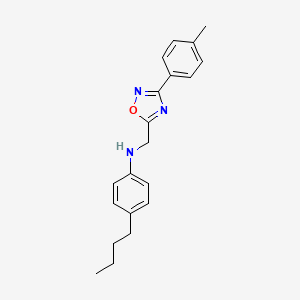 molecular formula C20H23N3O B15027963 4-butyl-N-{[3-(4-methylphenyl)-1,2,4-oxadiazol-5-yl]methyl}aniline 