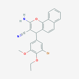 molecular formula C23H19BrN2O3 B15028000 2-amino-4-(3-bromo-4-ethoxy-5-methoxyphenyl)-4H-benzo[h]chromene-3-carbonitrile 