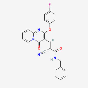 (2E)-N-benzyl-2-cyano-3-[2-(4-fluorophenoxy)-4-oxo-4H-pyrido[1,2-a]pyrimidin-3-yl]prop-2-enamide