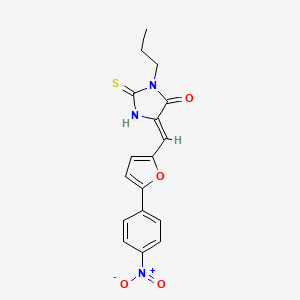 molecular formula C17H15N3O4S B15028043 (5Z)-5-{[5-(4-nitrophenyl)furan-2-yl]methylidene}-3-propyl-2-thioxoimidazolidin-4-one 