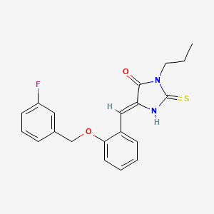 (5Z)-5-{2-[(3-fluorobenzyl)oxy]benzylidene}-3-propyl-2-thioxoimidazolidin-4-one