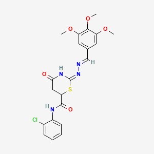 molecular formula C21H21ClN4O5S B15028096 N-(2-chlorophenyl)-4-oxo-2-[(2E)-2-(3,4,5-trimethoxybenzylidene)hydrazinyl]-5,6-dihydro-4H-1,3-thiazine-6-carboxamide 