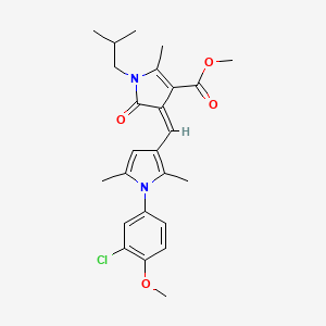 molecular formula C25H29ClN2O4 B15028100 methyl (4Z)-4-{[1-(3-chloro-4-methoxyphenyl)-2,5-dimethyl-1H-pyrrol-3-yl]methylidene}-2-methyl-1-(2-methylpropyl)-5-oxo-4,5-dihydro-1H-pyrrole-3-carboxylate 