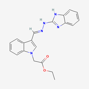 ethyl (3-{(E)-[2-(1H-benzimidazol-2-yl)hydrazinylidene]methyl}-1H-indol-1-yl)acetate