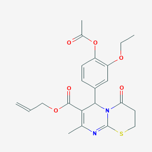 molecular formula C22H24N2O6S B15028127 prop-2-en-1-yl 6-[4-(acetyloxy)-3-ethoxyphenyl]-8-methyl-4-oxo-3,4-dihydro-2H,6H-pyrimido[2,1-b][1,3]thiazine-7-carboxylate 