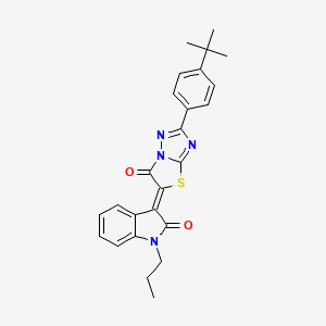 (3Z)-3-[2-(4-tert-butylphenyl)-6-oxo[1,3]thiazolo[3,2-b][1,2,4]triazol-5(6H)-ylidene]-1-propyl-1,3-dihydro-2H-indol-2-one