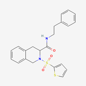 N-(2-phenylethyl)-2-(thiophen-2-ylsulfonyl)-1,2,3,4-tetrahydroisoquinoline-3-carboxamide