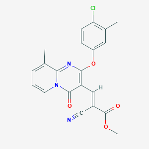 methyl (2E)-3-[2-(4-chloro-3-methylphenoxy)-9-methyl-4-oxo-4H-pyrido[1,2-a]pyrimidin-3-yl]-2-cyanoprop-2-enoate