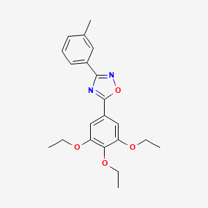 molecular formula C21H24N2O4 B15028243 3-(3-Methylphenyl)-5-(3,4,5-triethoxyphenyl)-1,2,4-oxadiazole 