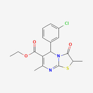 ethyl 5-(3-chlorophenyl)-2,7-dimethyl-3-oxo-2,3-dihydro-5H-[1,3]thiazolo[3,2-a]pyrimidine-6-carboxylate