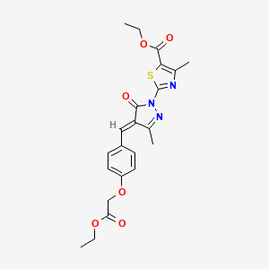 ethyl 2-{(4E)-4-[4-(2-ethoxy-2-oxoethoxy)benzylidene]-3-methyl-5-oxo-4,5-dihydro-1H-pyrazol-1-yl}-4-methyl-1,3-thiazole-5-carboxylate