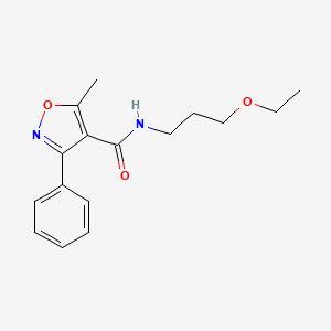 molecular formula C16H20N2O3 B15028288 N-(3-ethoxypropyl)-5-methyl-3-phenyl-1,2-oxazole-4-carboxamide 