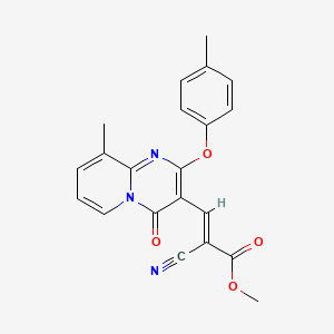 methyl (2E)-2-cyano-3-[9-methyl-2-(4-methylphenoxy)-4-oxo-4H-pyrido[1,2-a]pyrimidin-3-yl]prop-2-enoate