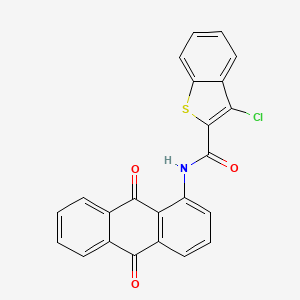 molecular formula C23H12ClNO3S B15028355 3-chloro-N-(9,10-dioxo-9,10-dihydroanthracen-1-yl)-1-benzothiophene-2-carboxamide 