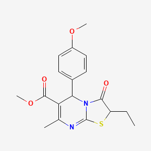 Methyl 2-ethyl-5-(4-methoxyphenyl)-7-methyl-3-oxo-3,5-dihydro-2H-thiazolo[3,2-a]pyrimidine-6-carboxylate