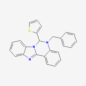 molecular formula C25H19N3S B15028372 5-Benzyl-6-(thiophen-2-yl)-5,6-dihydrobenzimidazo[1,2-c]quinazoline 