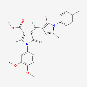 molecular formula C29H30N2O5 B15028393 methyl (4Z)-1-(3,4-dimethoxyphenyl)-4-{[2,5-dimethyl-1-(4-methylphenyl)-1H-pyrrol-3-yl]methylidene}-2-methyl-5-oxo-4,5-dihydro-1H-pyrrole-3-carboxylate 