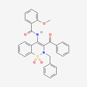 molecular formula C30H24N2O5S B15028435 N-(3-benzoyl-2-benzyl-1,1-dioxido-2H-1,2-benzothiazin-4-yl)-2-methoxybenzamide 