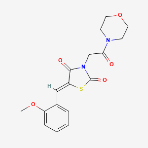 molecular formula C17H18N2O5S B15028450 (5Z)-5-(2-methoxybenzylidene)-3-[2-(morpholin-4-yl)-2-oxoethyl]-1,3-thiazolidine-2,4-dione 