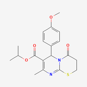 propan-2-yl 6-(4-methoxyphenyl)-8-methyl-4-oxo-2H,3H,4H,6H-pyrimido[2,1-b][1,3]thiazine-7-carboxylate