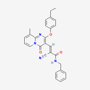 molecular formula C28H24N4O3 B15028490 (2E)-N-benzyl-2-cyano-3-[2-(4-ethylphenoxy)-9-methyl-4-oxo-4H-pyrido[1,2-a]pyrimidin-3-yl]prop-2-enamide 