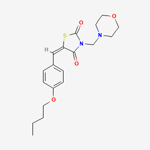 molecular formula C19H24N2O4S B15028505 (5E)-5-(4-butoxybenzylidene)-3-(morpholin-4-ylmethyl)-1,3-thiazolidine-2,4-dione 