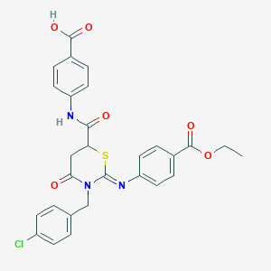 4-({[(2Z)-3-(4-chlorobenzyl)-2-{[4-(ethoxycarbonyl)phenyl]imino}-4-oxo-1,3-thiazinan-6-yl]carbonyl}amino)benzoic acid