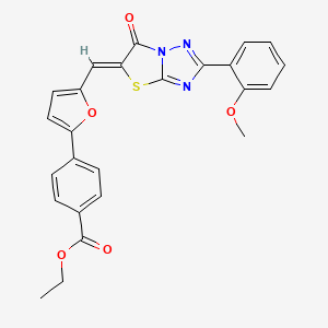 ethyl 4-(5-{(Z)-[2-(2-methoxyphenyl)-6-oxo[1,3]thiazolo[3,2-b][1,2,4]triazol-5(6H)-ylidene]methyl}-2-furyl)benzoate