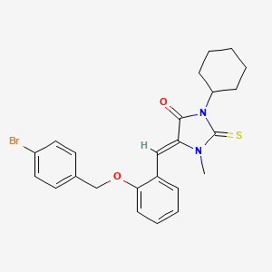 molecular formula C24H25BrN2O2S B15028555 (5Z)-5-{2-[(4-bromobenzyl)oxy]benzylidene}-3-cyclohexyl-1-methyl-2-thioxoimidazolidin-4-one 