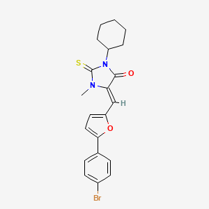 (5Z)-5-{[5-(4-Bromophenyl)furan-2-YL]methylidene}-3-cyclohexyl-1-methyl-2-sulfanylideneimidazolidin-4-one