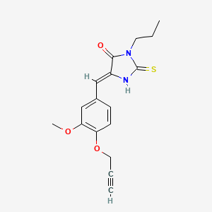 molecular formula C17H18N2O3S B15028594 (5Z)-5-[3-methoxy-4-(prop-2-yn-1-yloxy)benzylidene]-3-propyl-2-thioxoimidazolidin-4-one 