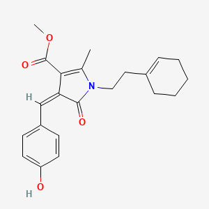 molecular formula C22H25NO4 B15028600 methyl (4Z)-1-[2-(cyclohex-1-en-1-yl)ethyl]-4-(4-hydroxybenzylidene)-2-methyl-5-oxo-4,5-dihydro-1H-pyrrole-3-carboxylate 