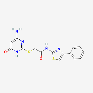 2-[(4-amino-6-oxo-1,6-dihydropyrimidin-2-yl)sulfanyl]-N-(4-phenyl-1,3-thiazol-2-yl)acetamide