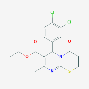 ethyl 6-(3,4-dichlorophenyl)-8-methyl-4-oxo-3,4-dihydro-2H,6H-pyrimido[2,1-b][1,3]thiazine-7-carboxylate