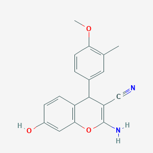 2-amino-7-hydroxy-4-(4-methoxy-3-methylphenyl)-4H-chromene-3-carbonitrile