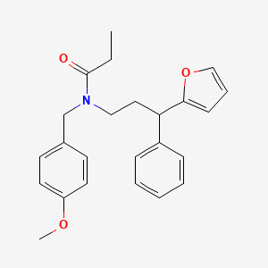 N-[3-(furan-2-yl)-3-phenylpropyl]-N-[(4-methoxyphenyl)methyl]propanamide