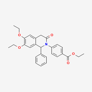 molecular formula C28H29NO5 B15028650 ethyl 4-(6,7-diethoxy-3-oxo-1-phenyl-3,4-dihydroisoquinolin-2(1H)-yl)benzoate 