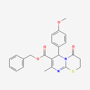 molecular formula C23H22N2O4S B15028677 benzyl 6-(4-methoxyphenyl)-8-methyl-4-oxo-2H,3H,4H,6H-pyrimido[2,1-b][1,3]thiazine-7-carboxylate 