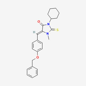 (5Z)-5-[4-(benzyloxy)benzylidene]-3-cyclohexyl-1-methyl-2-thioxoimidazolidin-4-one