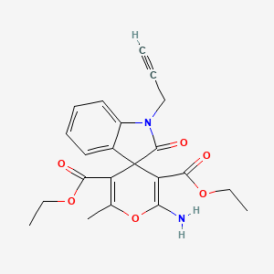 molecular formula C22H22N2O6 B15028697 Diethyl 2'-amino-6'-methyl-2-oxo-1-(prop-2-yn-1-yl)-1,2-dihydrospiro[indole-3,4'-pyran]-3',5'-dicarboxylate 