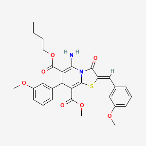 6-butyl 8-methyl (2Z)-5-amino-2-(3-methoxybenzylidene)-7-(3-methoxyphenyl)-3-oxo-2,3-dihydro-7H-[1,3]thiazolo[3,2-a]pyridine-6,8-dicarboxylate