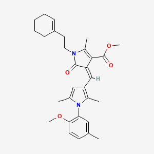 methyl (4Z)-1-[2-(cyclohex-1-en-1-yl)ethyl]-4-{[1-(2-methoxy-5-methylphenyl)-2,5-dimethyl-1H-pyrrol-3-yl]methylidene}-2-methyl-5-oxo-4,5-dihydro-1H-pyrrole-3-carboxylate