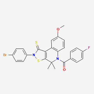 2-(4-bromophenyl)-5-(4-fluorobenzoyl)-8-methoxy-4,4-dimethyl-4,5-dihydroisothiazolo[5,4-c]quinoline-1(2H)-thione