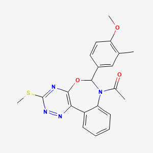 1-[6-(4-methoxy-3-methylphenyl)-3-(methylsulfanyl)[1,2,4]triazino[5,6-d][3,1]benzoxazepin-7(6H)-yl]ethanone