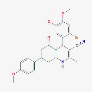 4-(2-Bromo-4,5-dimethoxyphenyl)-7-(4-methoxyphenyl)-2-methyl-5-oxo-1,4,5,6,7,8-hexahydroquinoline-3-carbonitrile