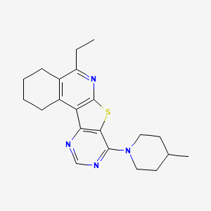 molecular formula C21H26N4S B15028771 8-ethyl-13-(4-methylpiperidin-1-yl)-11-thia-9,14,16-triazatetracyclo[8.7.0.02,7.012,17]heptadeca-1,7,9,12,14,16-hexaene 