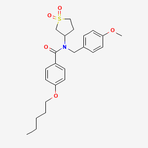 molecular formula C24H31NO5S B15028786 N-(1,1-dioxidotetrahydrothiophen-3-yl)-N-(4-methoxybenzyl)-4-(pentyloxy)benzamide 